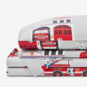 Company Kids Fire Station Organic Cotton Percale Sheet Set