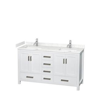 60 Inch Vanities - White - Double Sink - Bathroom Vanities with Tops ...