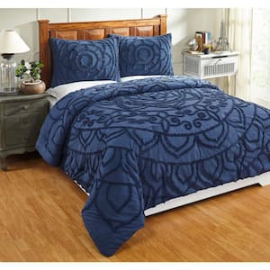 Cleo Collection in Floral Design Tufted Chenille Comforter
