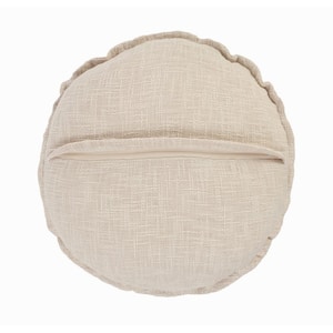 Ester Beige Birch Solid Soft Poly-fill Throw Pillow