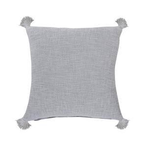 Casual Solid Tasseled Soft Poly-fill 20 in. x 20 in. Throw Pillow