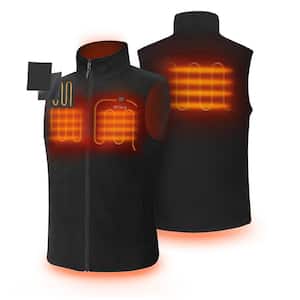 Unisex Black 7.2-Volt Lithium-Ion Heated Fleece Vest with (1) 5.2Ah Battery and Charger