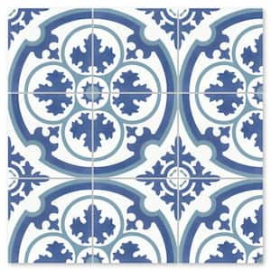 Blue in Cement Tile