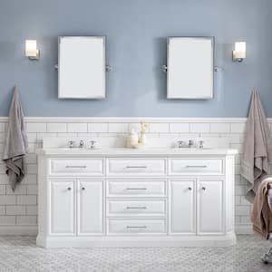 White in Bathroom Vanities with Tops
