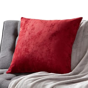 Solid Velvet 24 in. Square Throw Pillow Cover