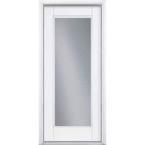Premium Full Lite Primed Steel Prehung Front Door with Brickmold