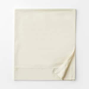Organic Solid 300-Thread Count Cotton Sateen Flat Sheet