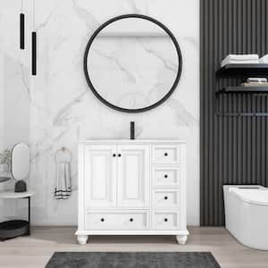 White in Bathroom Vanities with Tops