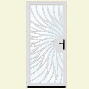Solstice Outswing Security Door with Glass Insert and Oil Rubbed Bronze Hardware