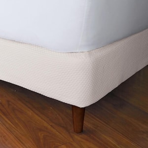 Madelyn Matelasse Cotton Box Spring Cover in Ivory