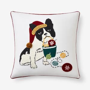 Holiday Dog Throw Pillow Cover