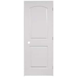 2-Panel Round Top Smooth Hollow Core Primed Composite Single Prehung Interior Door