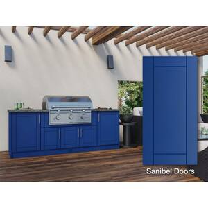 Blue in Outdoor Kitchen Cabinets