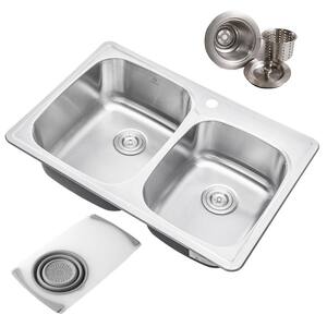 Double Bowl in Drop-in Kitchen Sinks