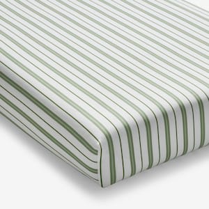 Company Kids Vertical Stripes Organic Cotton Percale Crib Sheet