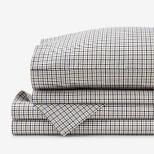 Company Cotton Mini Check Yarn-Dyed Multi Cotton Percale Sheet Set