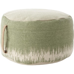 Lifestyles 20 in. x 20 in. x 12 in. Abstract Jute Round Pouf