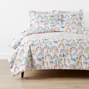 Company Kids Magical Rainbows Organic Cotton Percale Duvet Cover Set