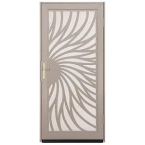 Solstice Outswing Security Door with Perforated Screen and Satin Nickel Hardware