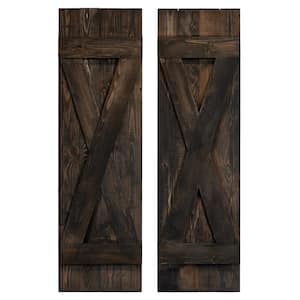 Cedar Board and Batten X-Shutters Pair