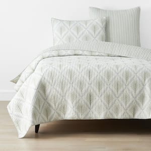 Company Cotton Summer Palm Striped Cotton Coverlet