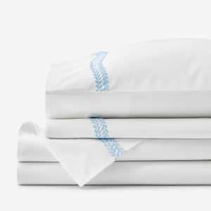 Legends Hotel Embroidered Leaf Egyptian Cotton Percale Sheet Set