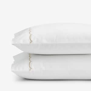 Legends Hotel Embroidered Scallop Geometric Cotton Percale Standard Pillowcase