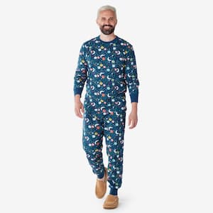 Company Organic Cotton Snug Fit Space Galaxy Kid's Men's Women's Blue Multi Pajama Set