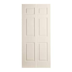 Woodgrain 6-Panel Molded Interior Closet Bi-fold Door