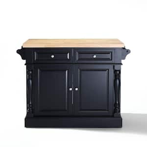 Black with Natural Wood Top