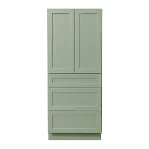 Green in Assembled Kitchen Cabinets