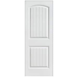 Cheyenne Smooth 2-Panel Camber Top Plank Hollow Core Primed Composite Single Prehung Interior Door