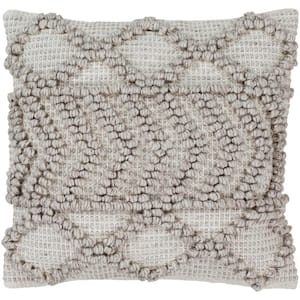 Kirkwall Gray Solid Textured Polyester Throw Pillow