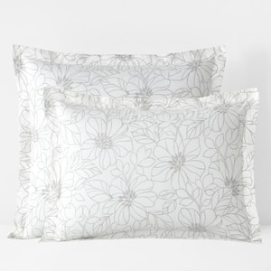 Company Organic Cotton Abstract Floral Ivory Percale Sham