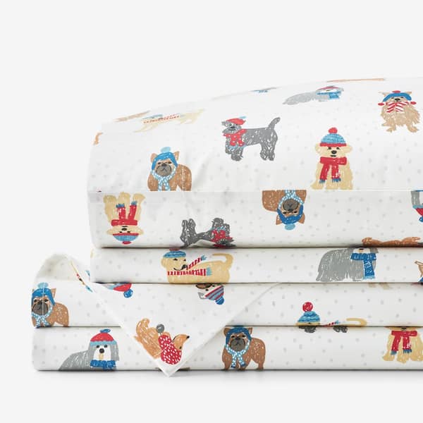 Company Cotton Dogs In Winter Percale Sheet Set