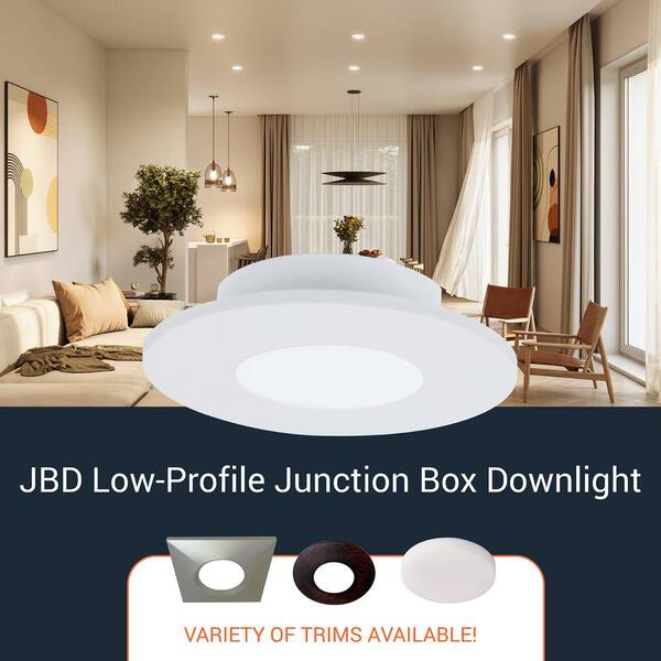 Halo Jbd 4" Round Flat Designer Trims Matte Black