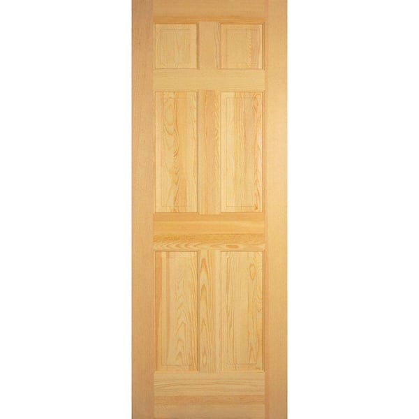 6-Panel Unfinished Clear Pine Interior Door Slab