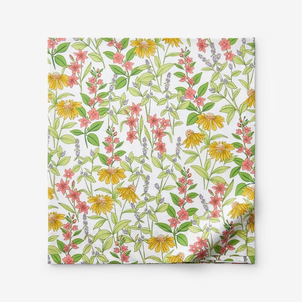 Company Cotton Coneflower Patch Cotton Percale Flat Sheet