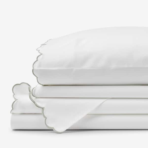 Company Cotton Embroidered Scallop Sateen Sheet Set