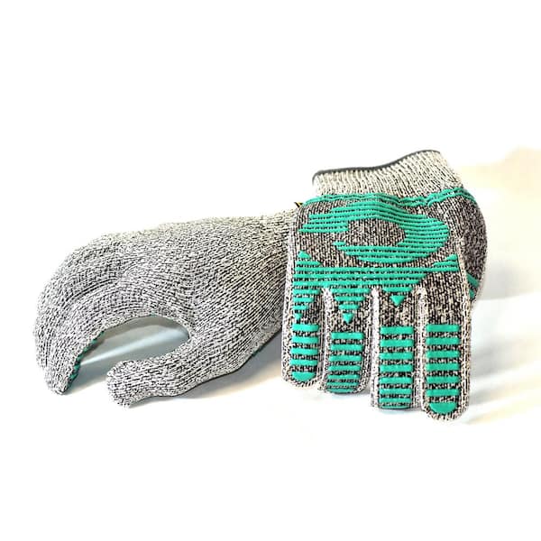 Cut Resistant Gloves with Heat Resistant Silicone Coated Palm, Cut Level 5, Food Grade