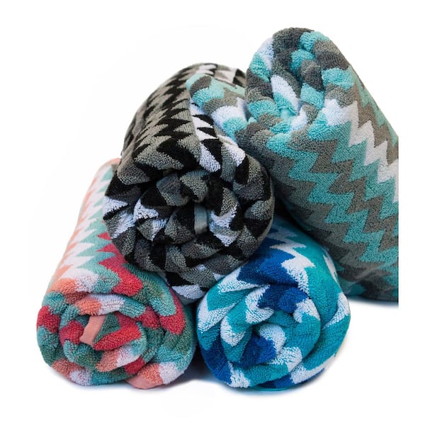 Zig Zag 6-Piece 100% Cotton Bath Towel Set
