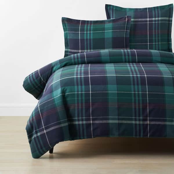 Company Cotton Derek Plaid Velvet Flannel Duvet Cover