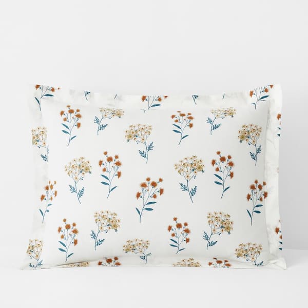 Company Cotton Stem Bouquet Cotton Percale Sham
