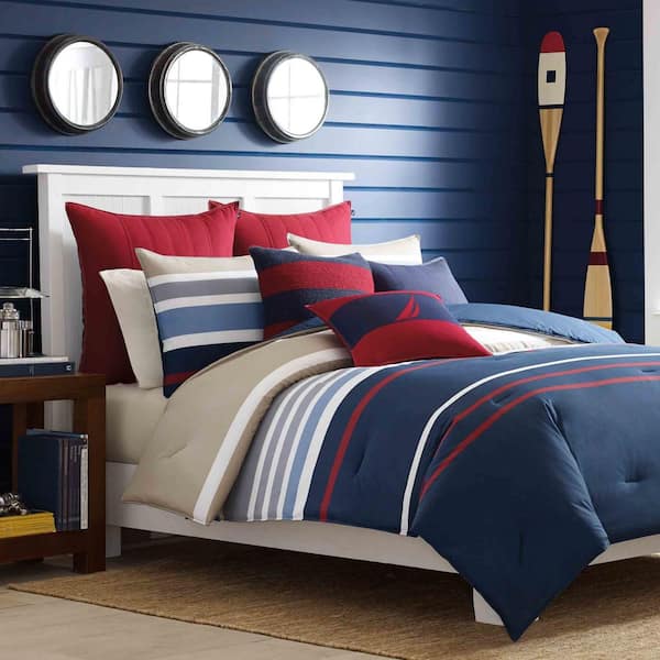 Bradford Navy Striped Duvet Cover Set