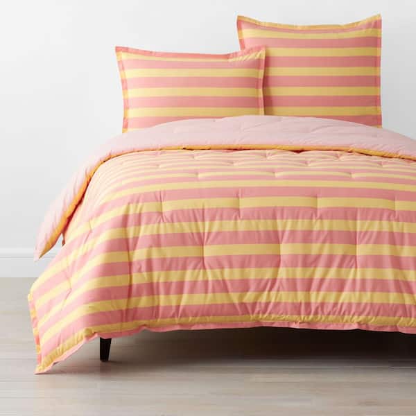 Company Cotton Sunshine & Blooms Stripe Percale Comforter