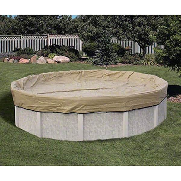 Round Tan Above Ground Armor Kote Winter Pool Cover