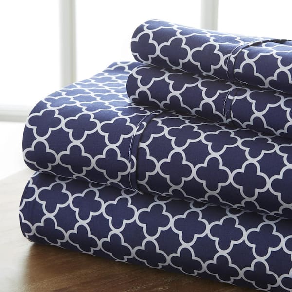 Quatrefoil Pattern Geometric Microfiber Sheet Set
