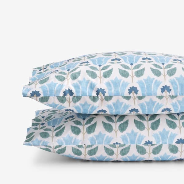 Company Cotton Ellary Flower Plaid Percale Pillowcase (Set of 2)
