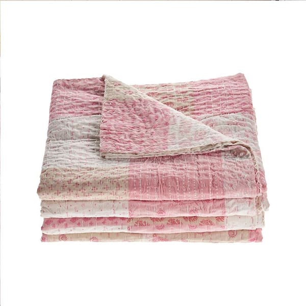 Kantha Patchwork Graphic Cotton Coverlet