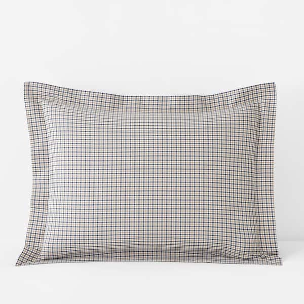 Company Cotton Mini Check Yarn-Dyed Cotton Percale Sham